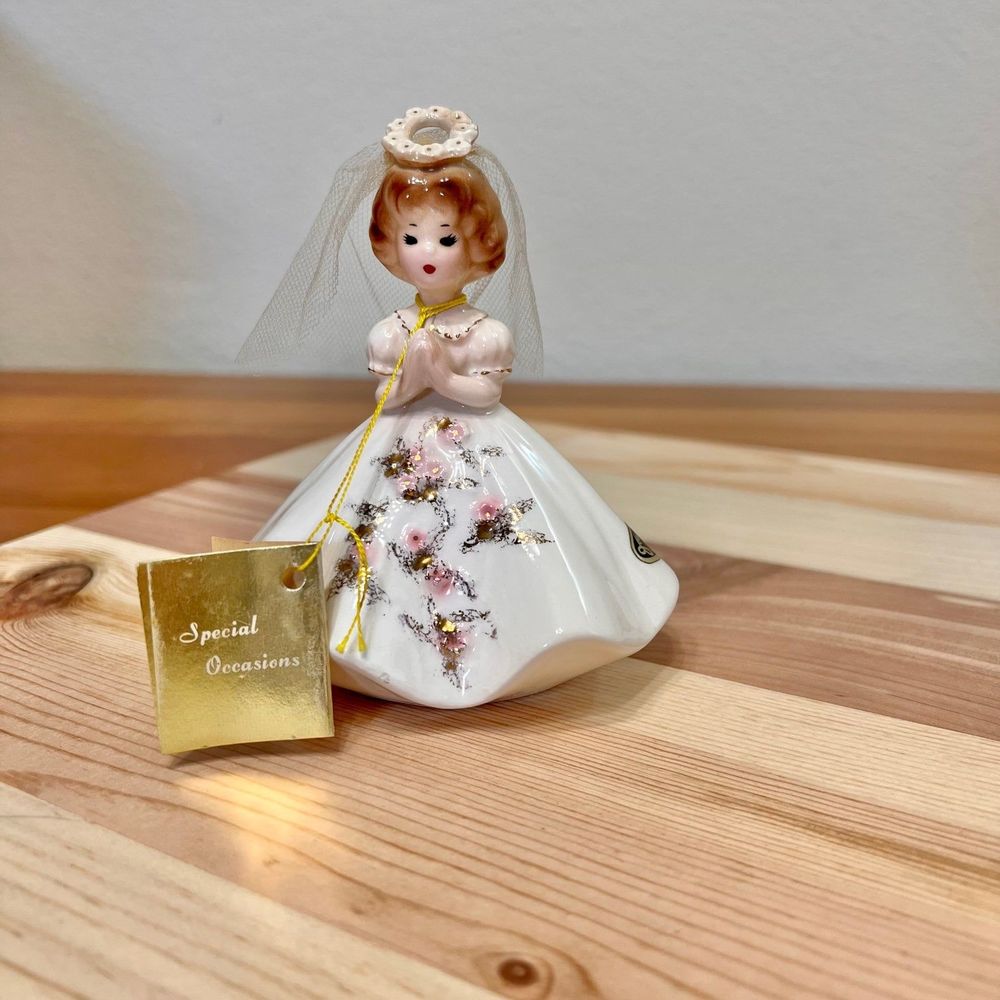 Vintage 1950s Josef Originals First Communion Figurine Girl, Vintage Dolls